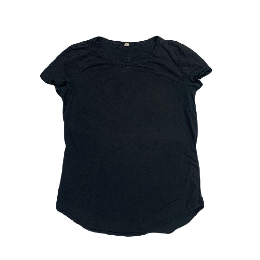 Lulu lemon Solid Black Short sleeve workout T Shirt